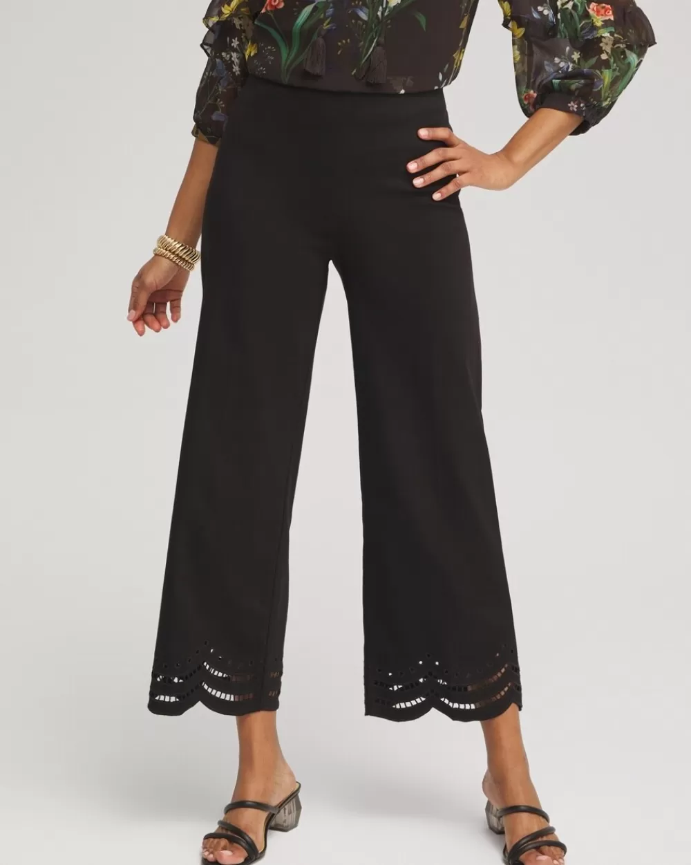 Outlet Juliet Eyelet Hem Culotte Pants Pants