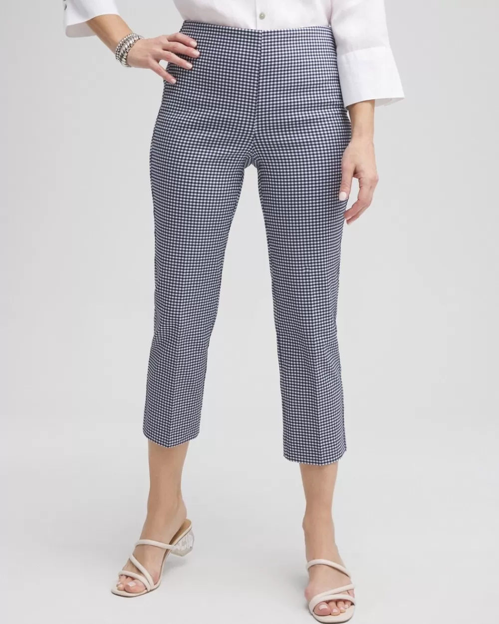 Clearance Juliet Gingham Straight Cropped Pants Pants