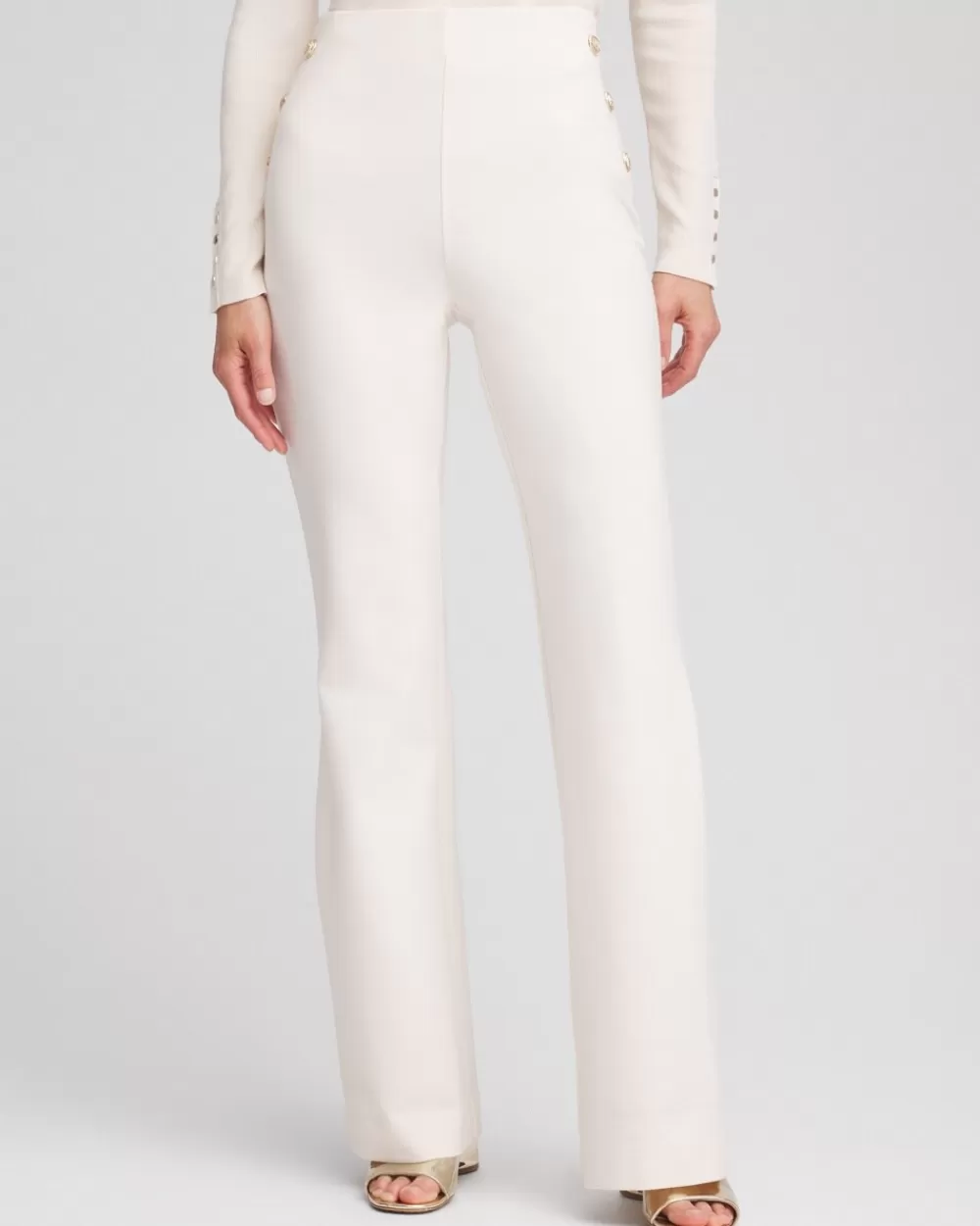 Best Sale Juliet Ponte Button Detail Flare Pants Pants