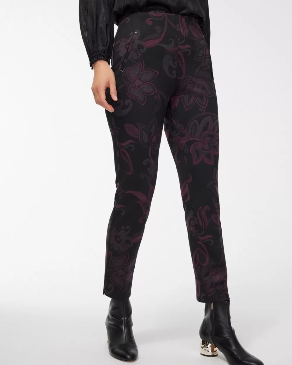 New Juliet Ponte Floral Ankle Pants Pants