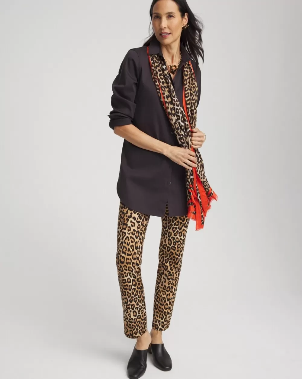 New Juliet Ponte Leopard Ankle Pants Pants