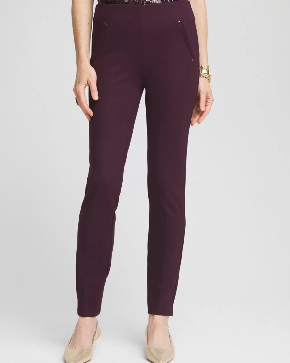 Discount Juliet Ponte Trim Detail Ankle Pants Pants