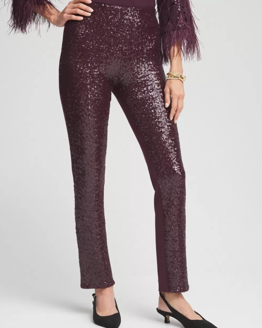 Discount Juliet Sequin Front Ankle Pants Pants | Matching Sets