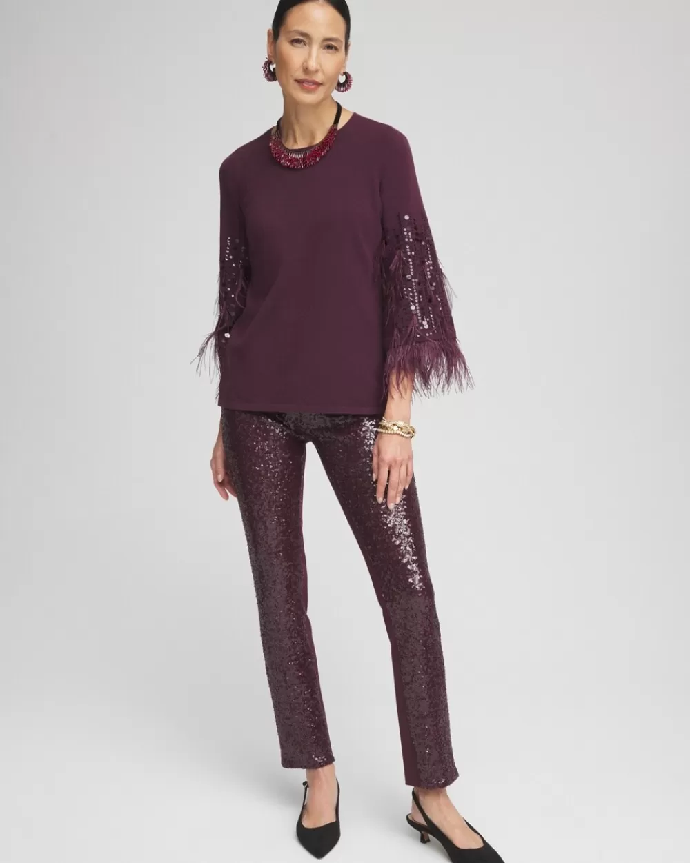 Discount Juliet Sequin Front Ankle Pants Pants | Matching Sets