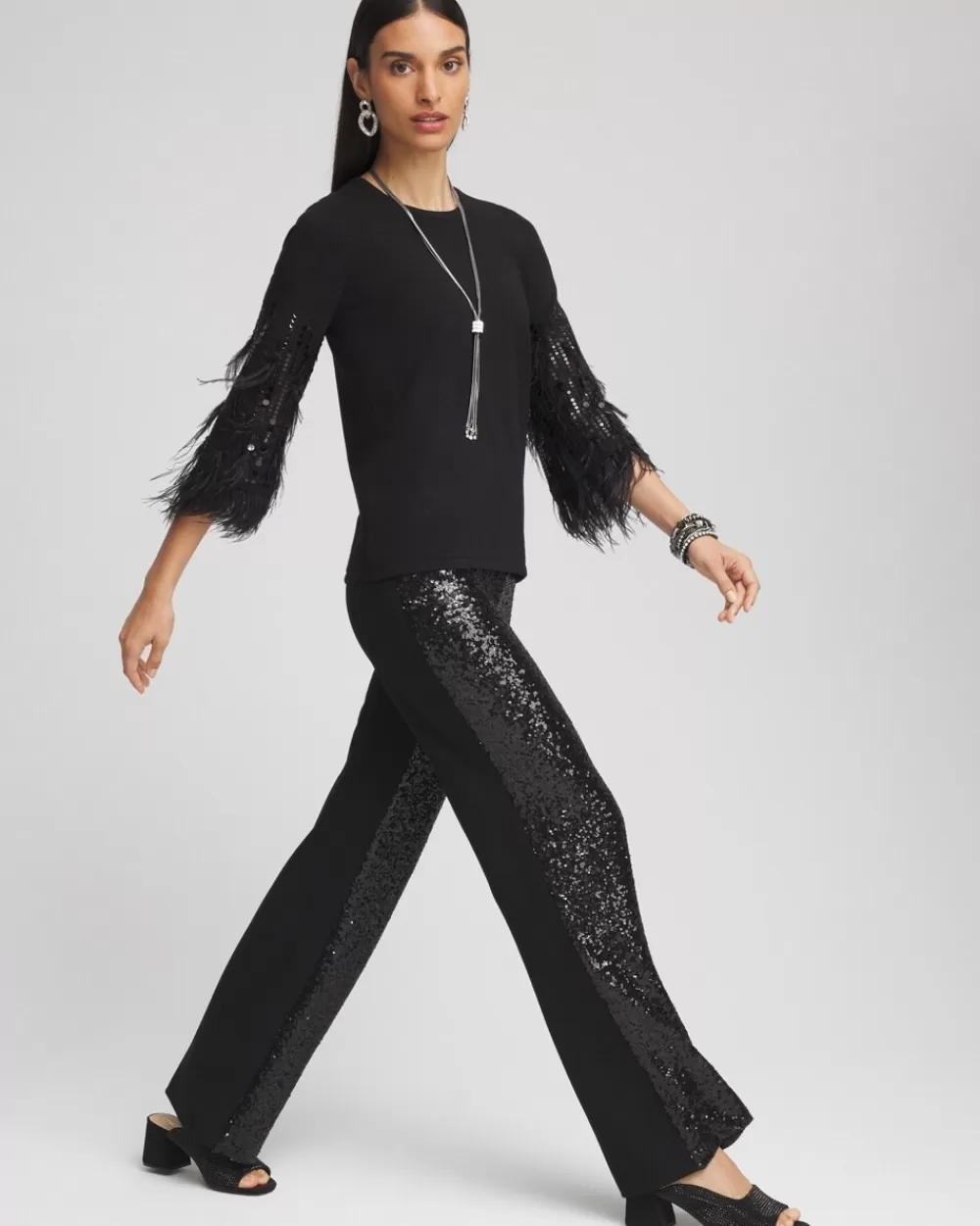 Cheap Juliet Sequin Wide Leg Pant Pants