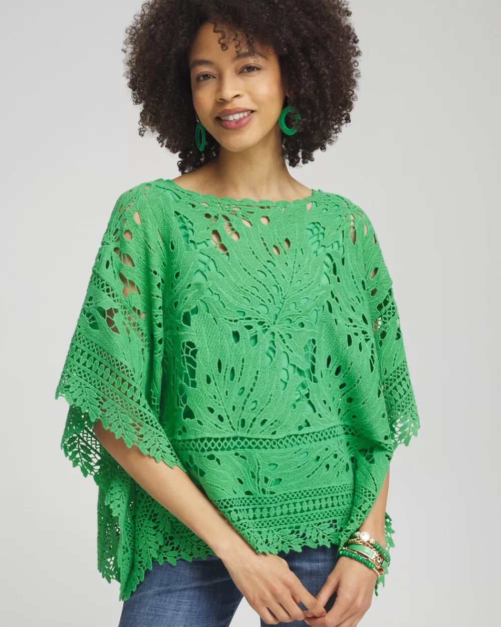 Fashion Lace Crochet Poncho Tops