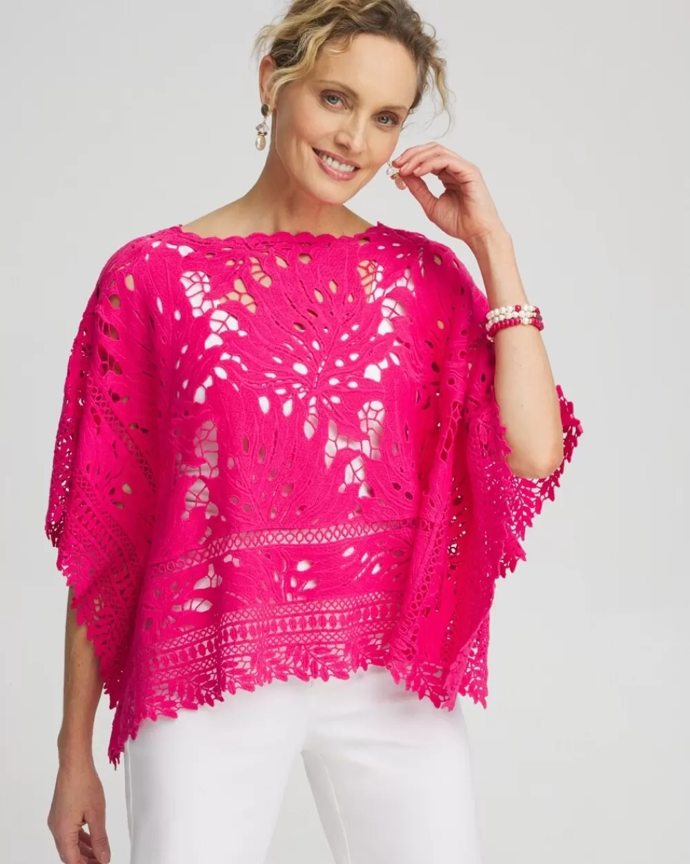 Fashion Lace Crochet Poncho Tops