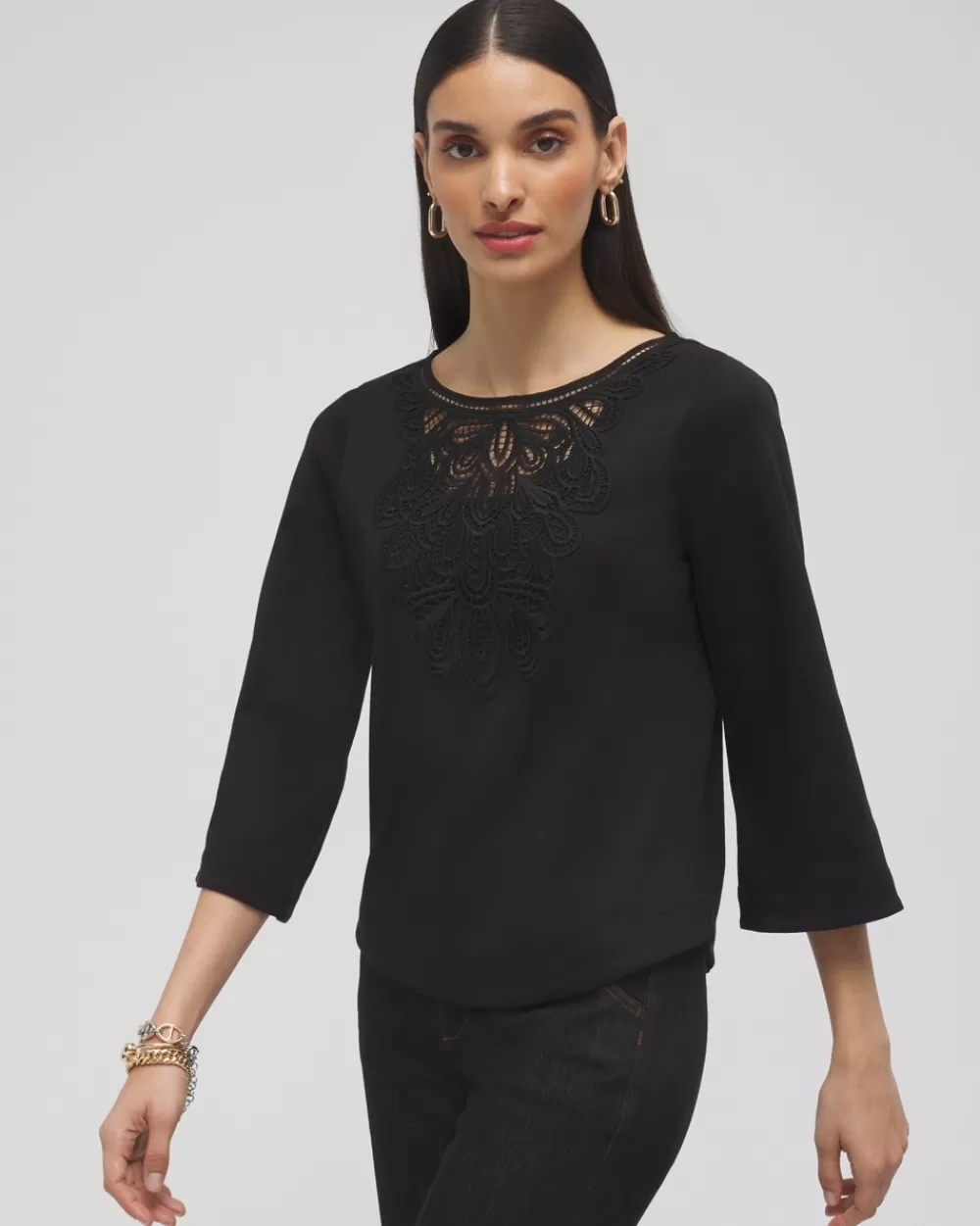 Discount Lace Inset Top Tops