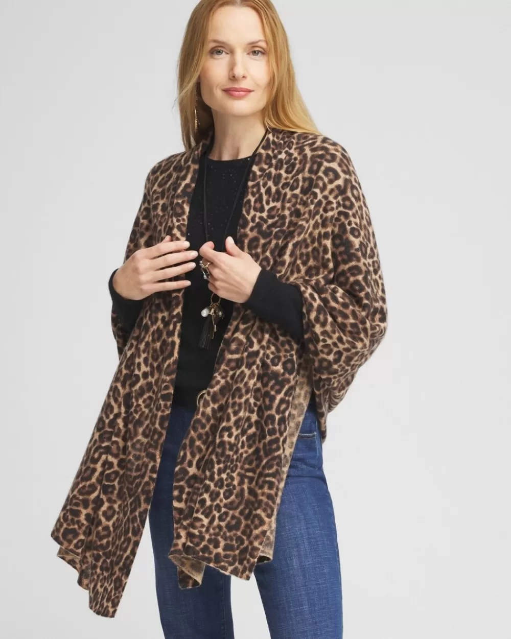 Shop Leopard Cashmere Wrap Ponchos & Ruanas | Cold Weather Accessories