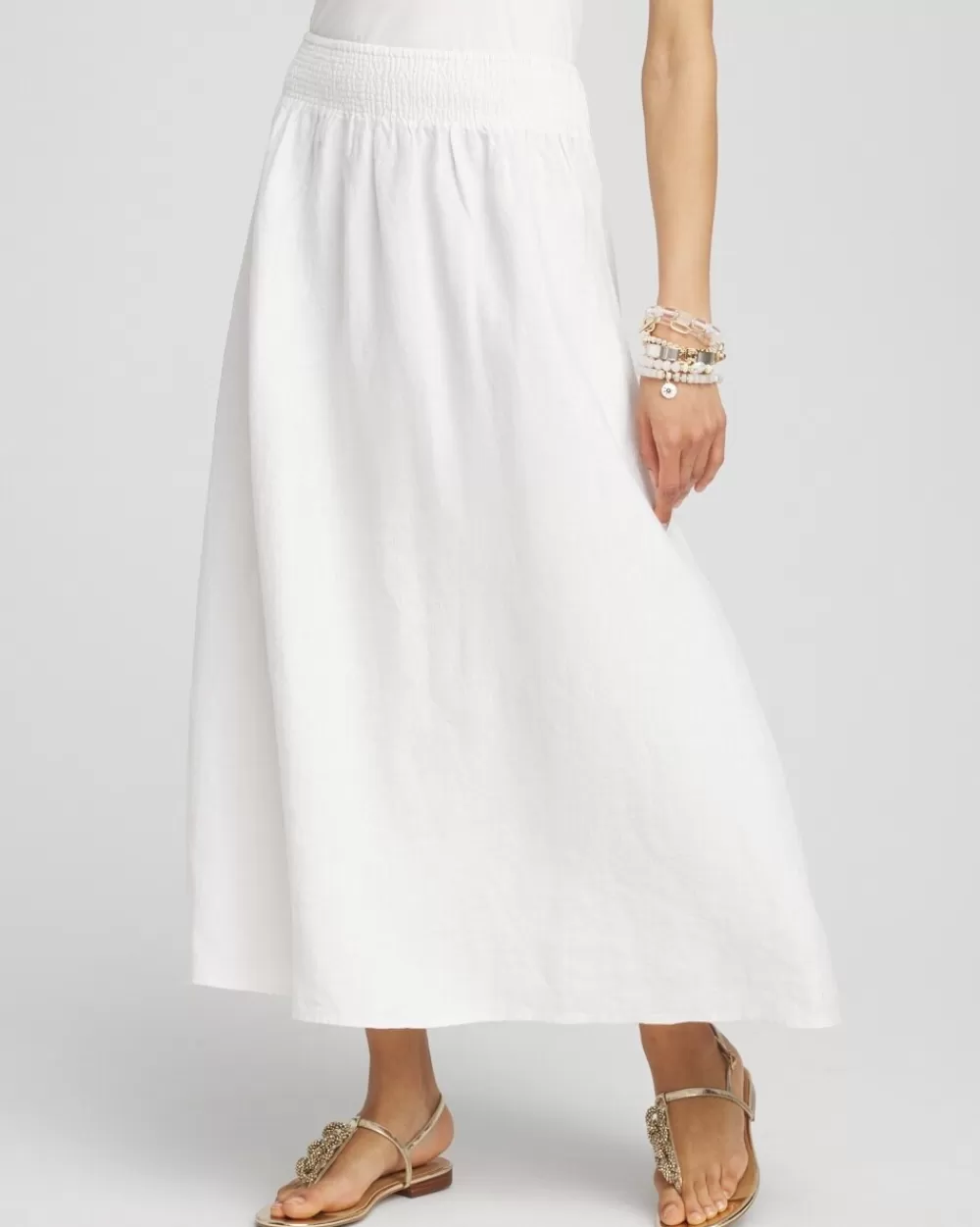 Store Linen A-line Midi Skirt Skirts