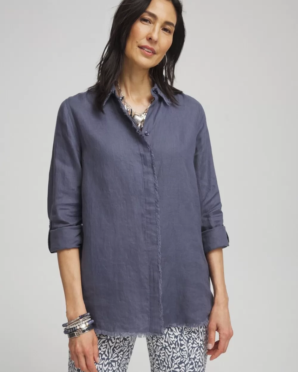 Fashion Linen Fringe Shirt Tops