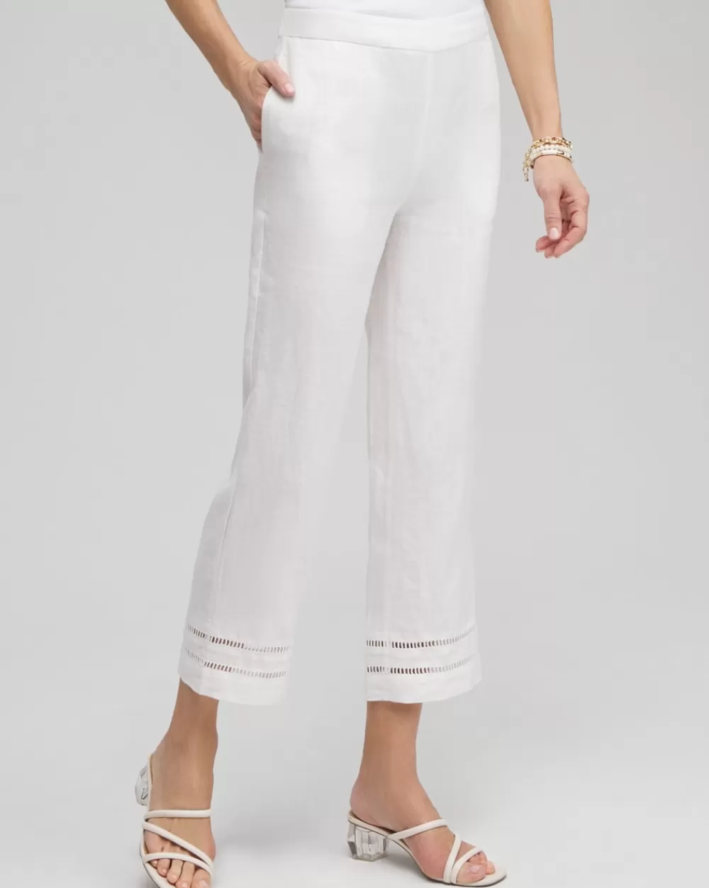 Best Linen Ladder Trim Cropped Pants Pants