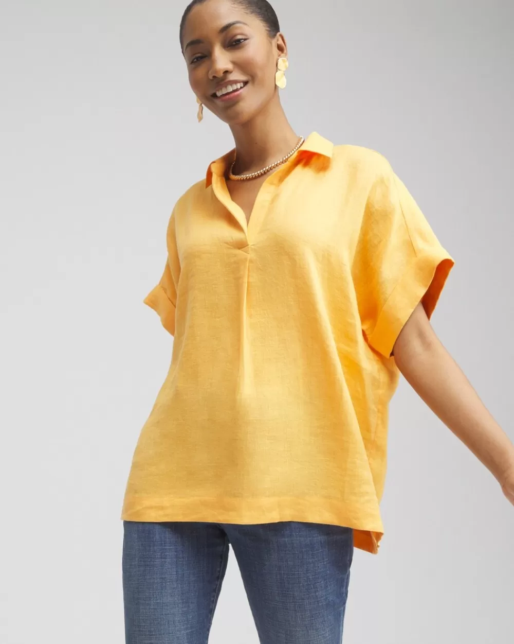 Sale Linen Popover Top Tops