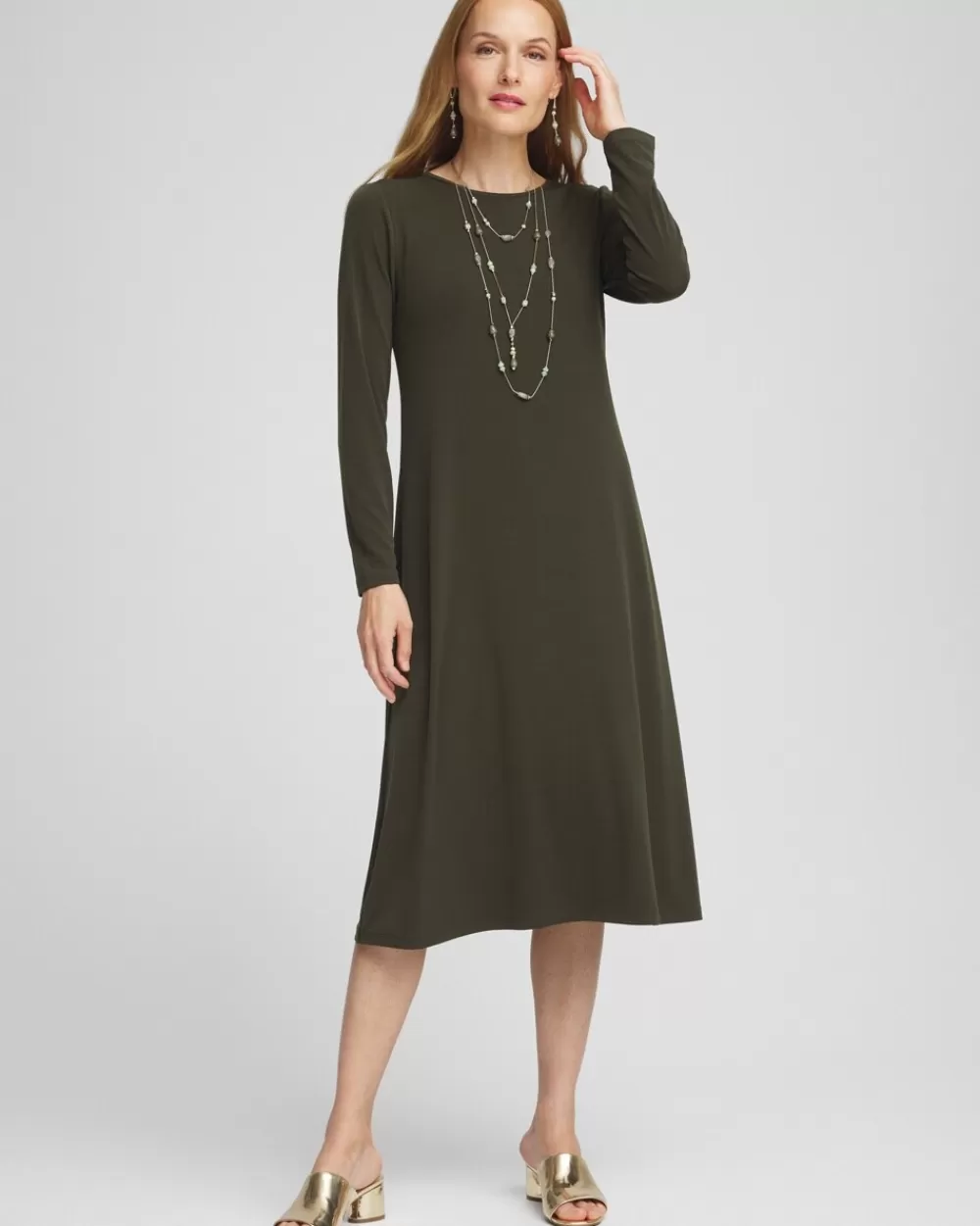 New Long Sleeve Midi Dress Dresses