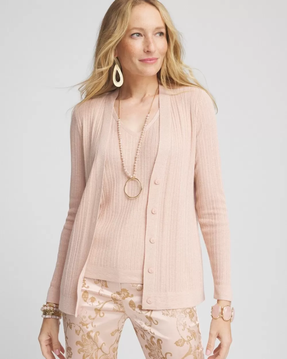 Clearance Lurex Ribbed Cardigan Sweaters | Matching Sets