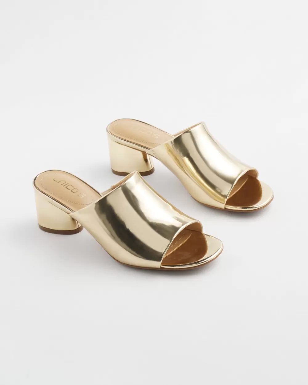 Fashion Metallic Faux Leather Mules Shoes