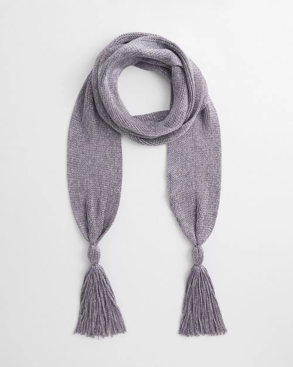 Clearance Metallic Knit Skinny Scarf Scarves