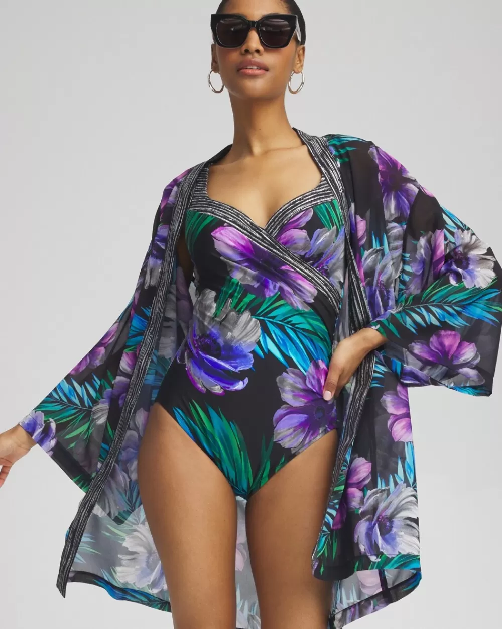 New Miraclesuit Flora Aura It's A Wrap Swimsuit Swim