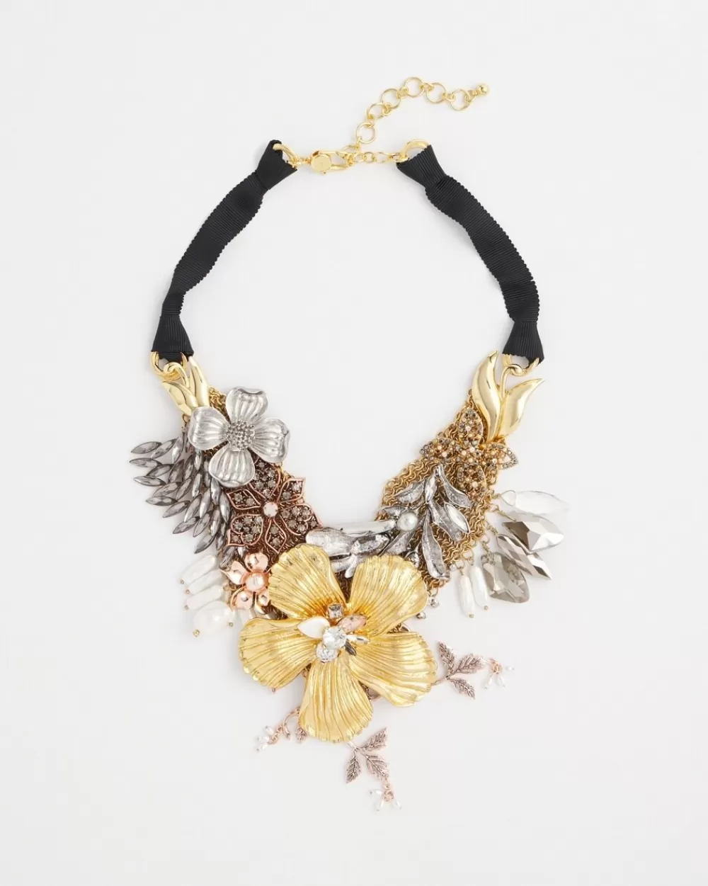 Store Mixed Metal Floral Statement Necklace Necklaces