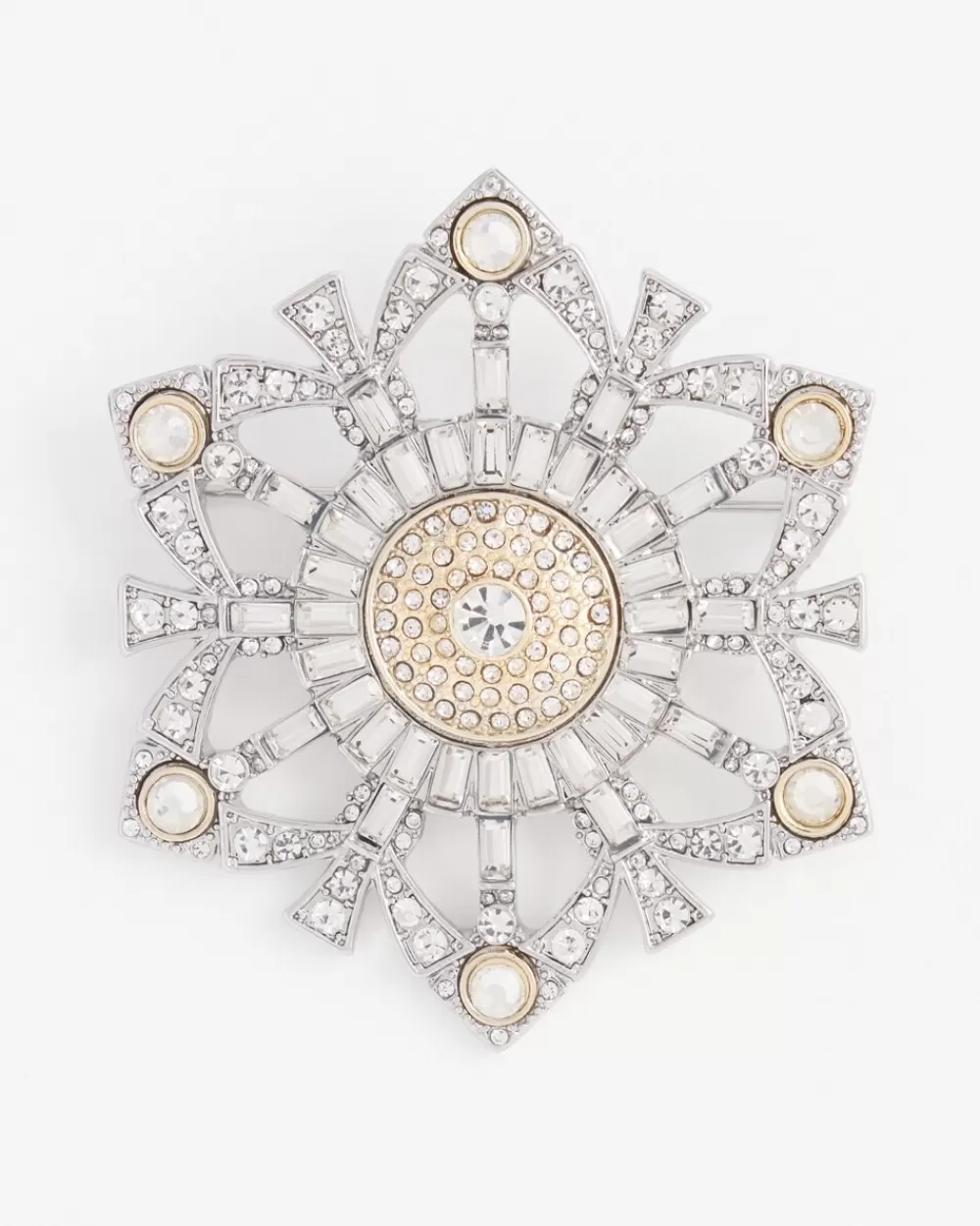 Fashion Mixed Metal Snowflake Brooch Pins & Brooches