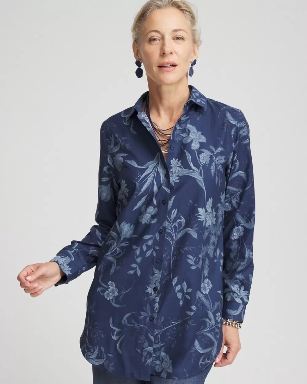 Fashion No Iron™ Floral Tunic Tops