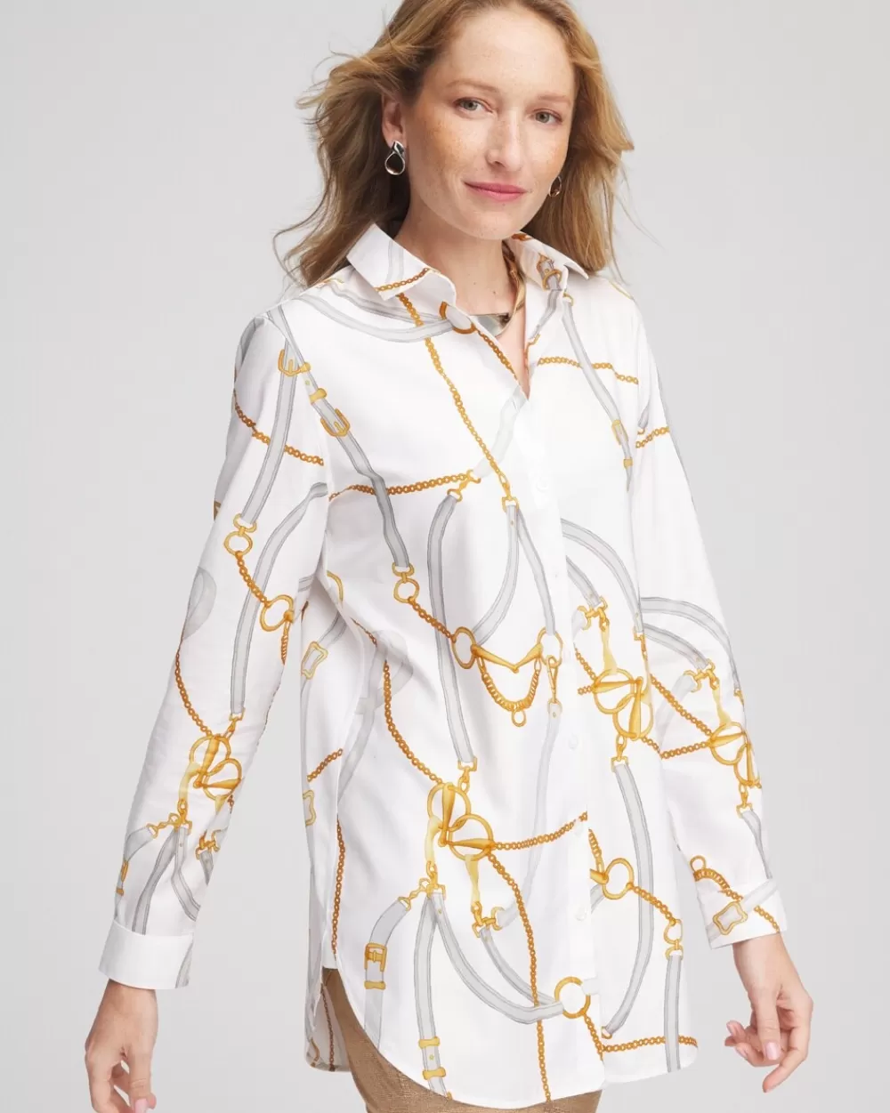 Fashion No Iron™ Status Print Tunic Tops