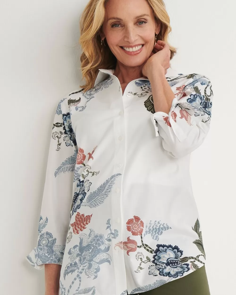 Best No Iron™ Stretch Floral Shirt Tops