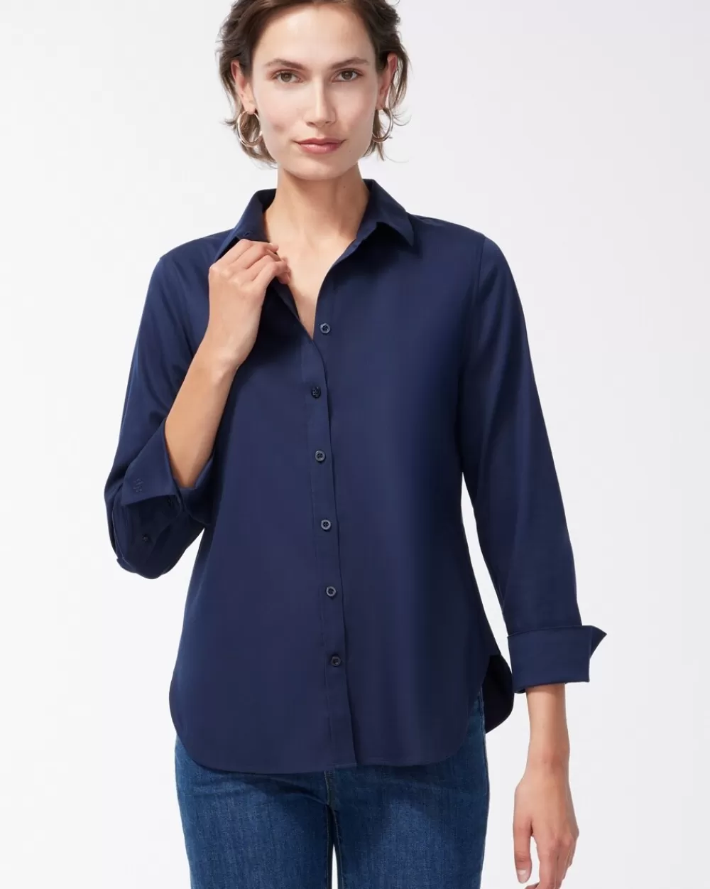 Cheap No Iron™ Stretch Shirt Tops