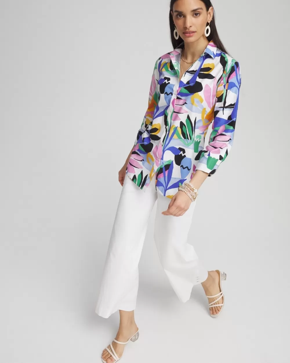 Shop No Iron™ Stretch Tropical Shirt Tops