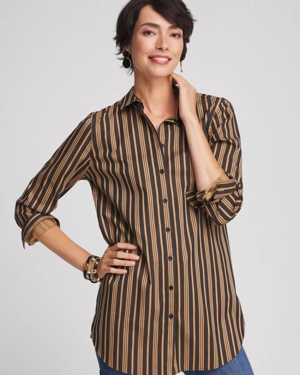 New No Iron™ Stripe Tunic Tops