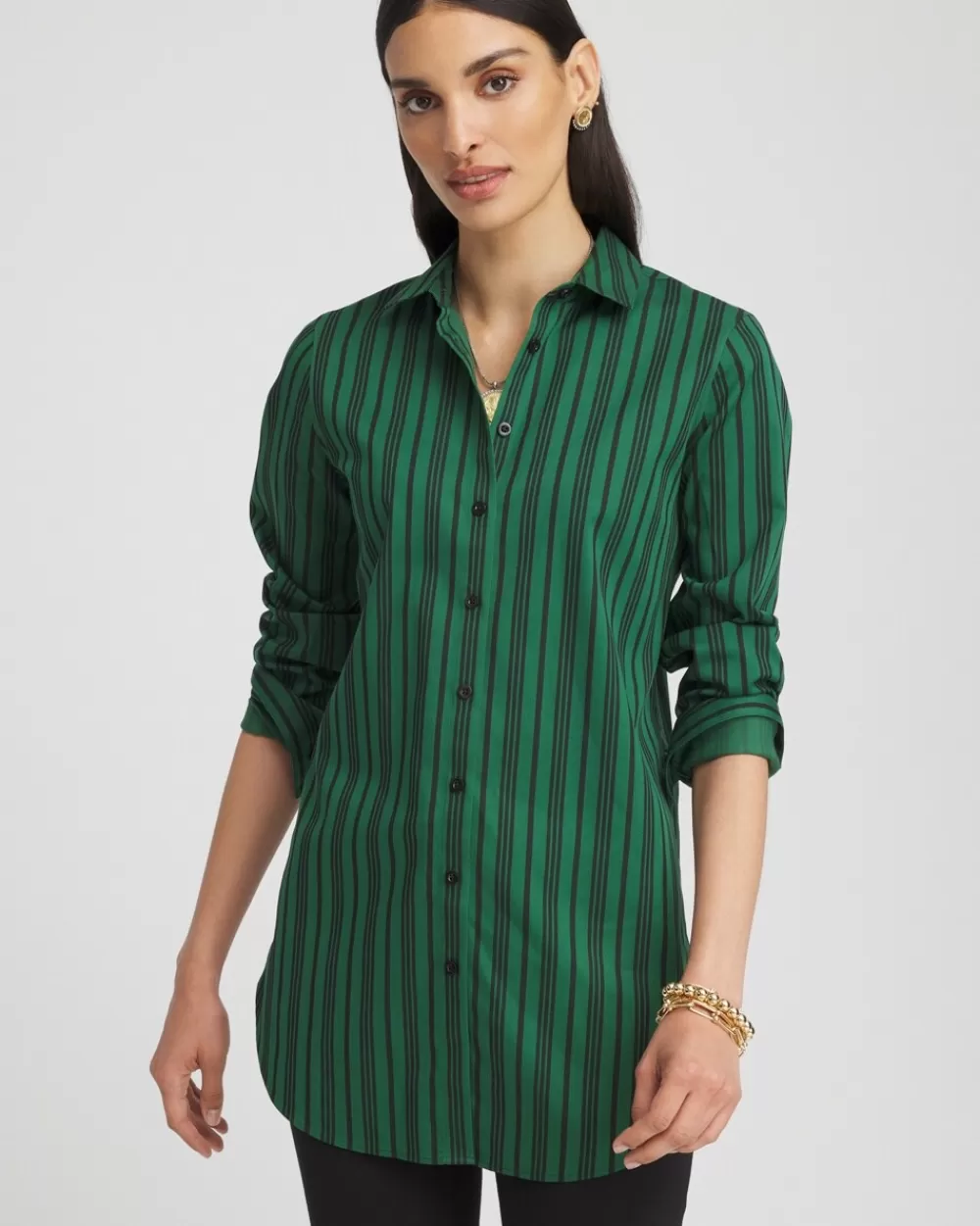 Outlet No Iron™ Striped Tunic Tops