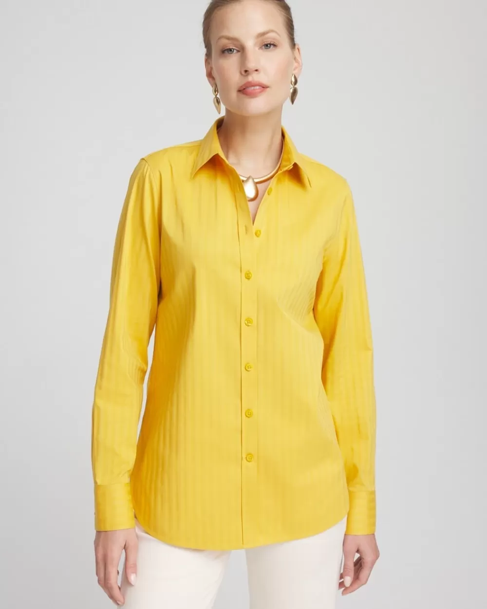 Sale No Iron™ Warm Stripe Jacquard Shirt Tops