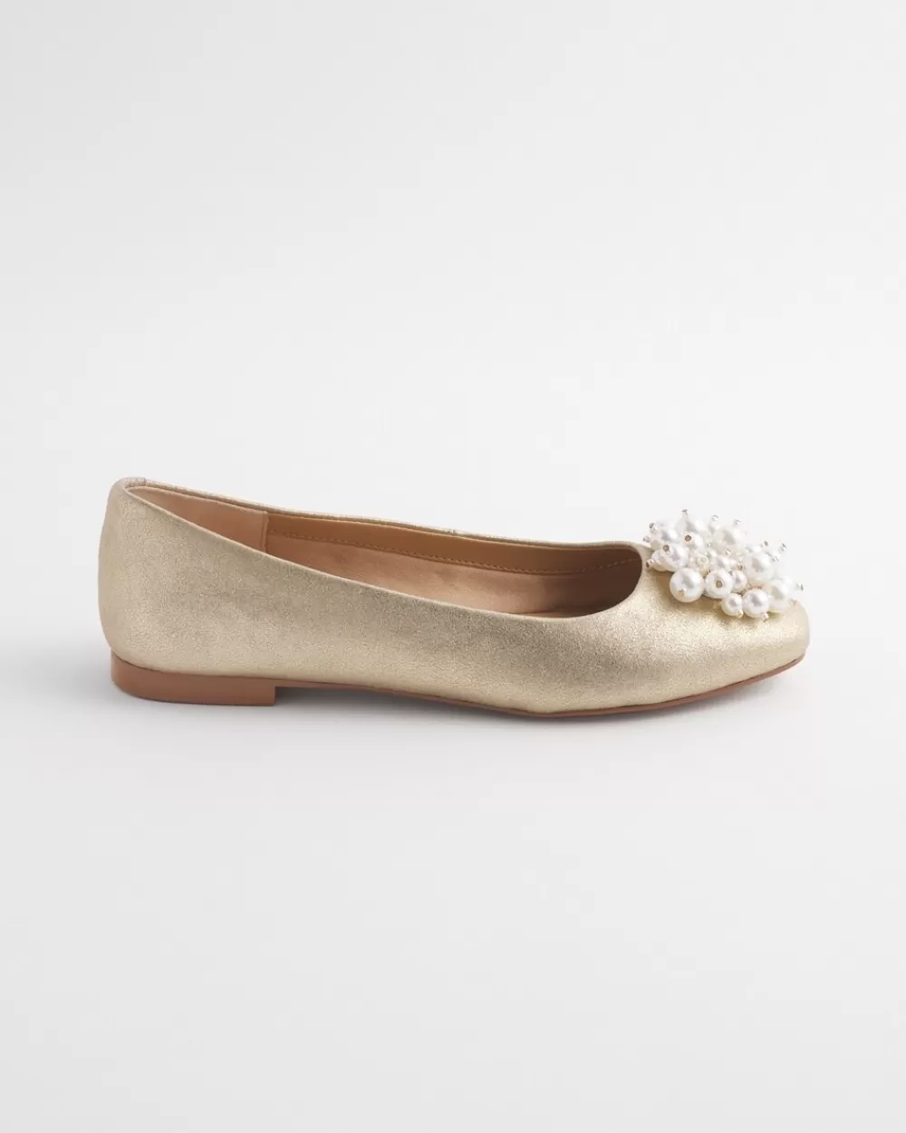 Outlet Omega Metallic Faux Pearl Flats Shoes