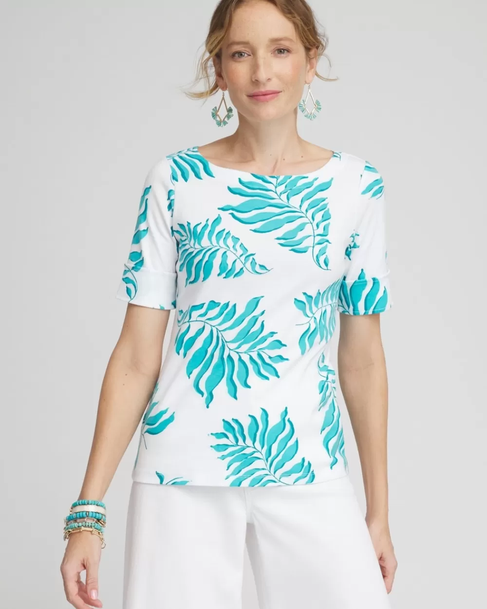 Flash Sale Palms Bateau Neck Tee Tops