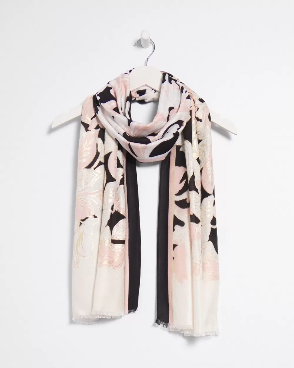 Sale Pink Scroll Floral Scarf Scarves