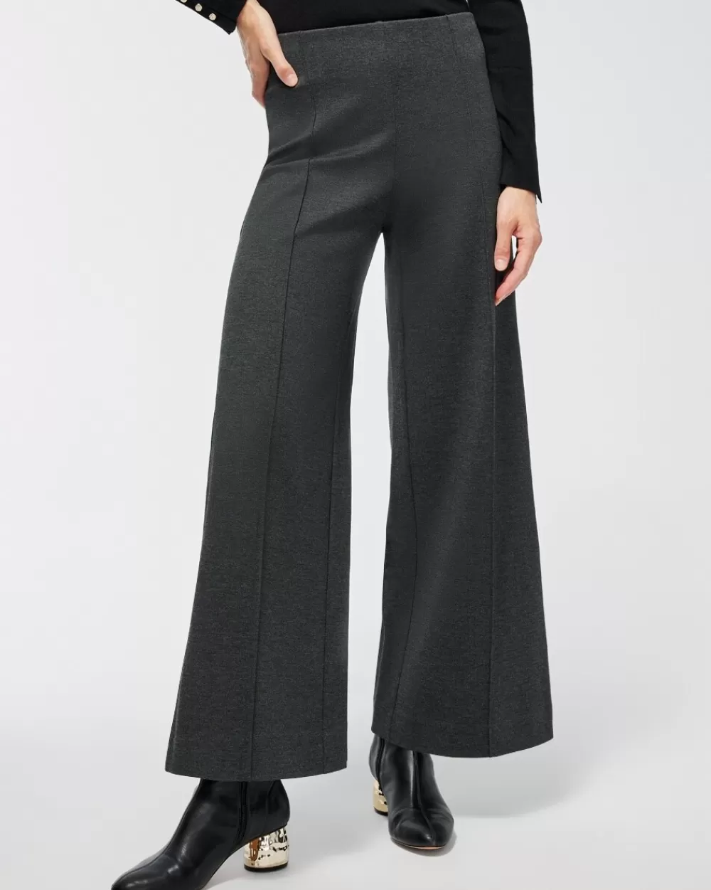 Online Ponte Pintuck Wide Leg Ankle Pants Pants