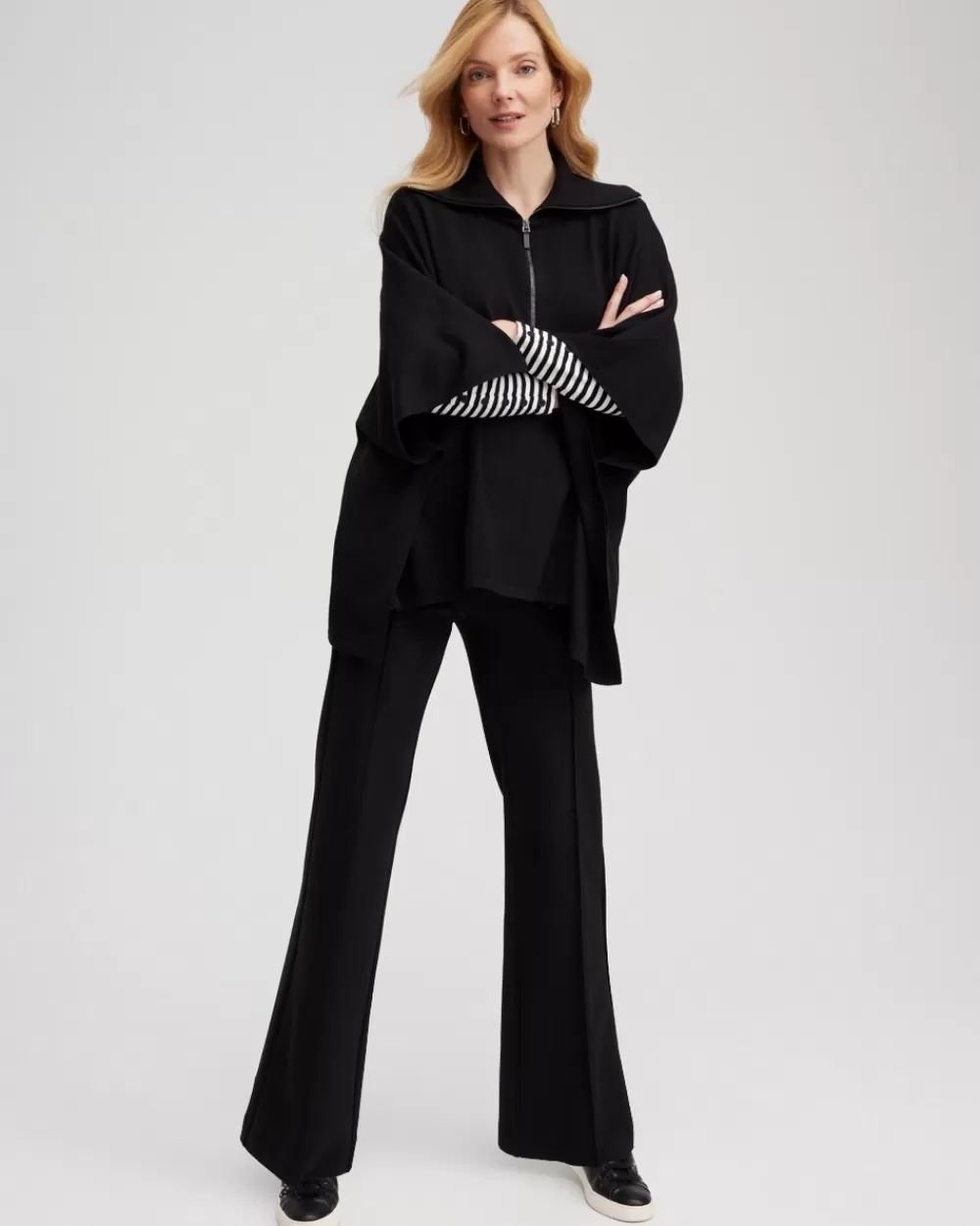 Discount Ponte Pintuck Wide Leg Pants Pants