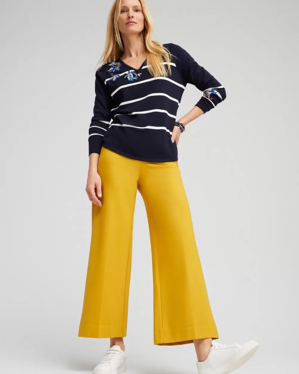 Clearance Ponte Wide Leg Ankle Pants Pants