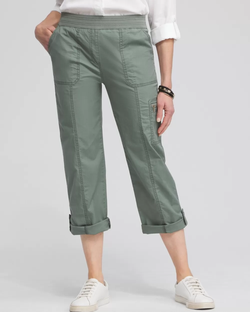 New Poplin Cropped Pants Pants