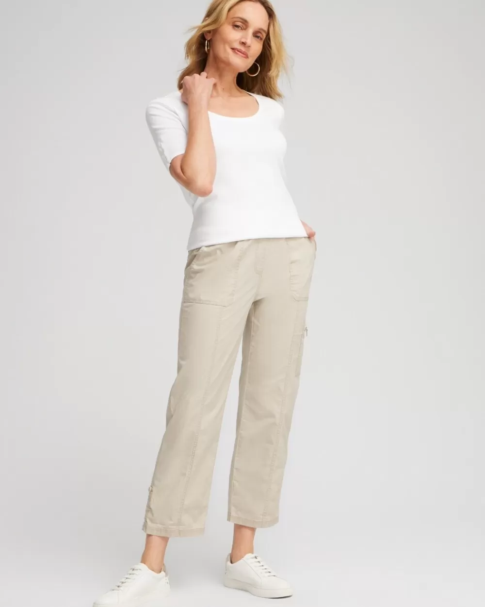 New Poplin Cropped Pants Pants