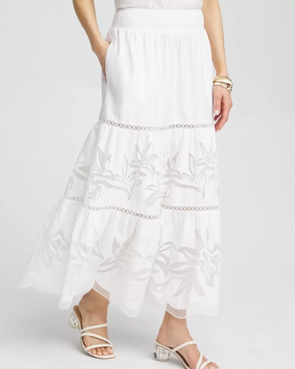 Sale Poplin Pull-on Maxi Skirt Skirts