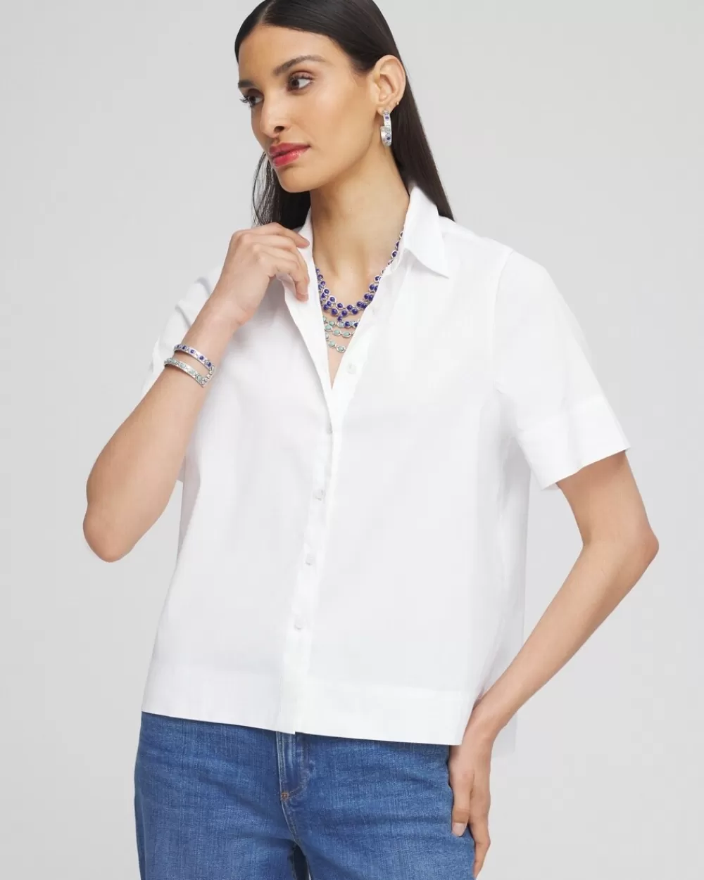 Best Sale Poplin Short Sleeve Shirt Tops