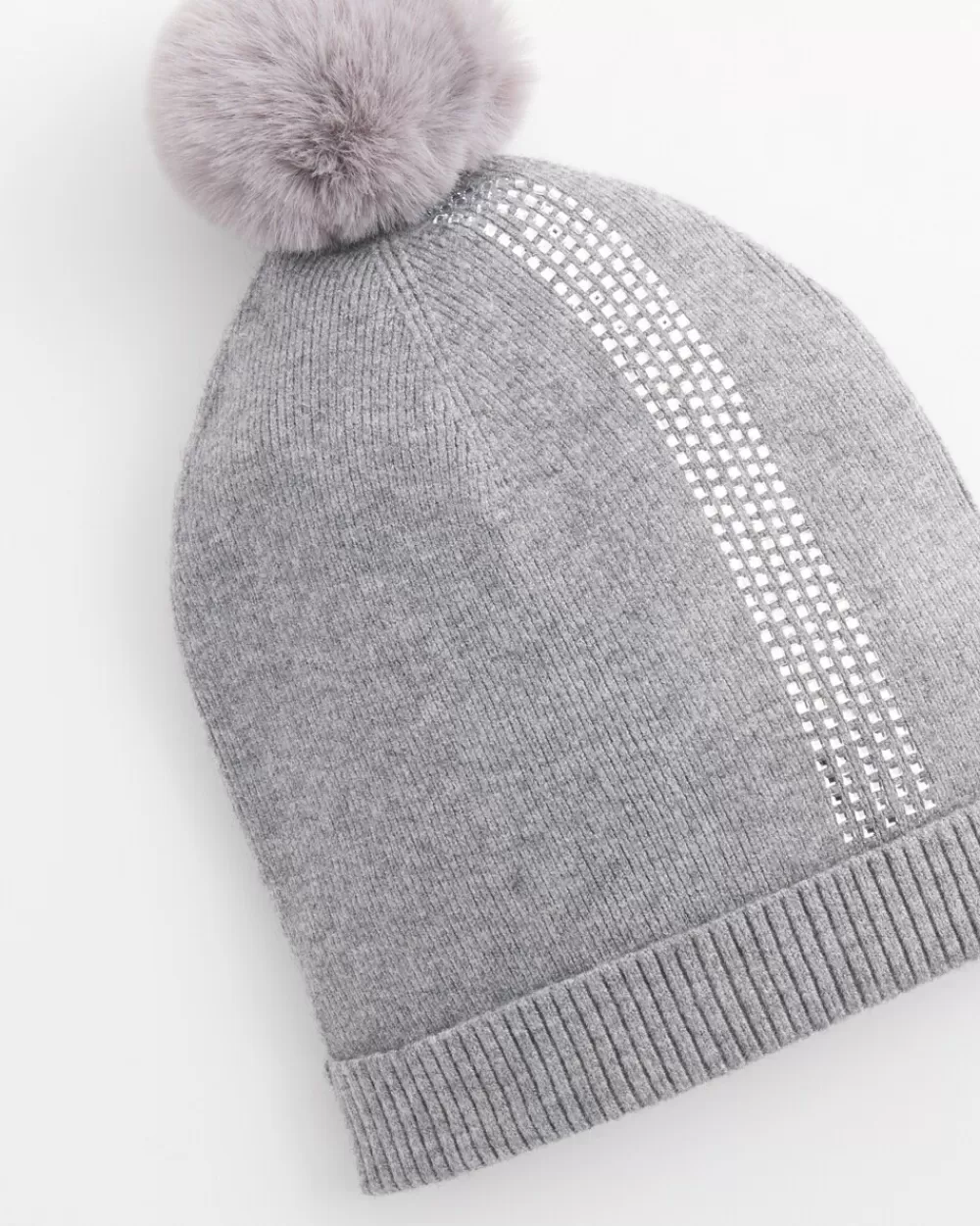 Flash Sale Rhinestone Cashmere Blend Pom Pom Hat Cold Weather Accessories | Hats