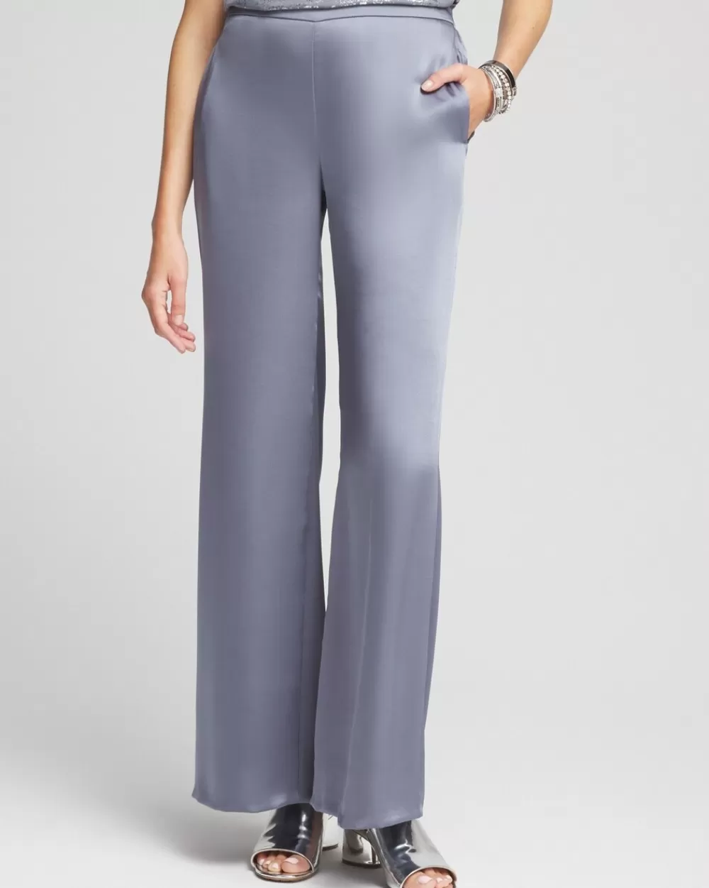 Cheap Satin Wide Leg Pants Pants