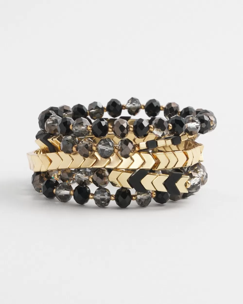 Clearance Set Of Five Gold & Black Bracelets Bracelets