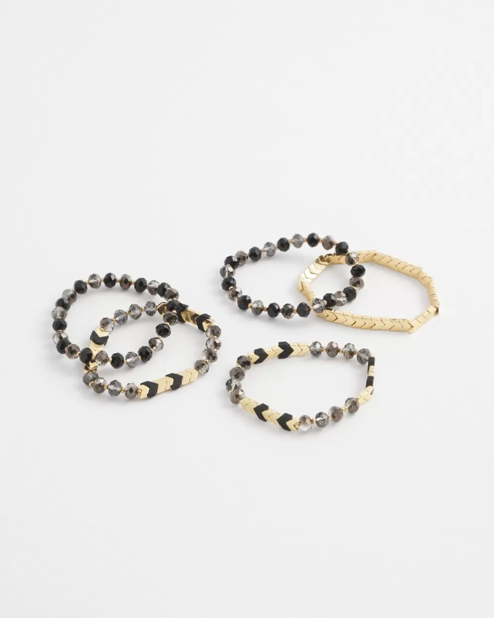 Clearance Set Of Five Gold & Black Bracelets Bracelets