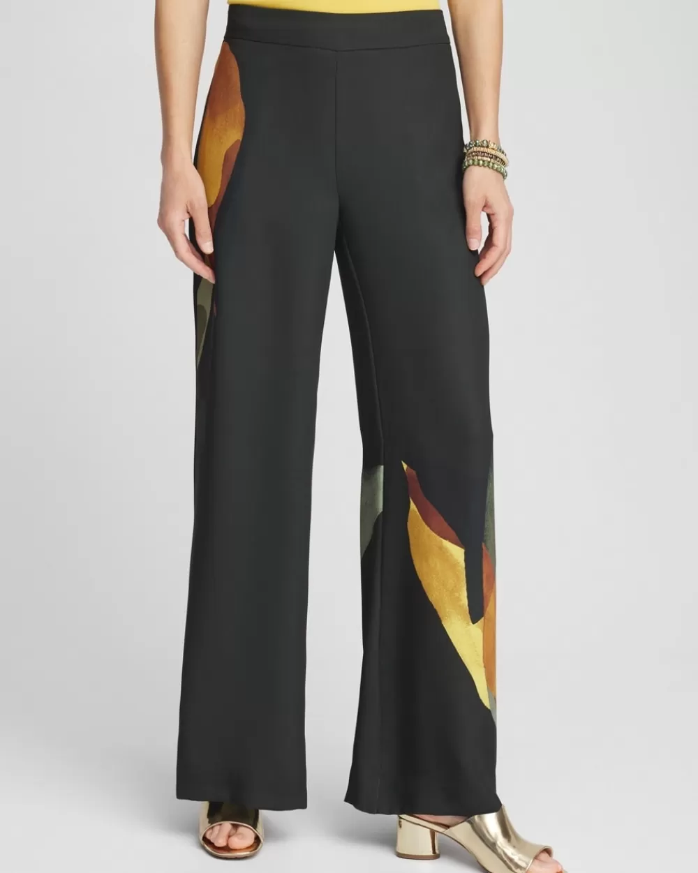 Hot Soft Pull-On Print Wide Leg Pants Pants