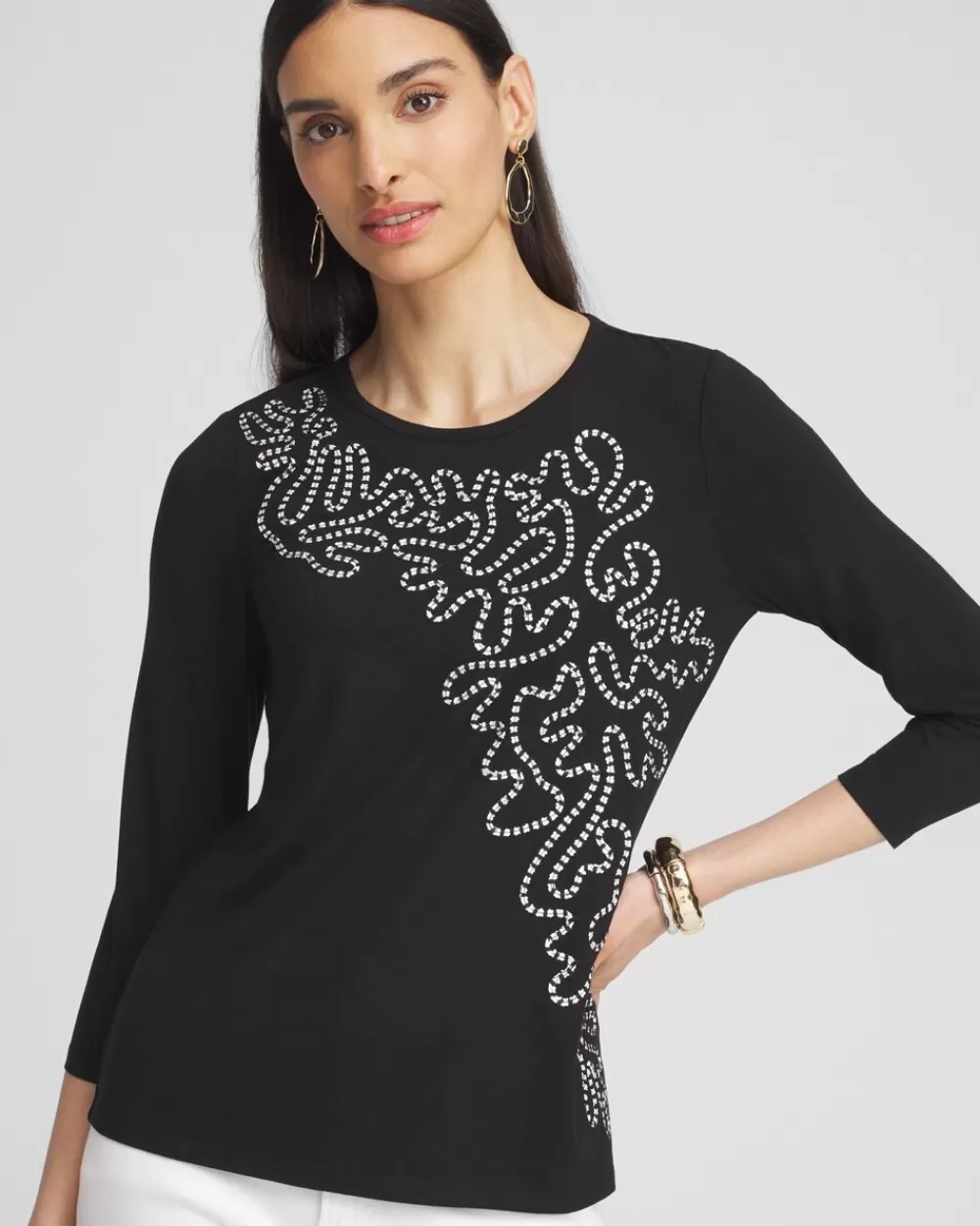 Discount Soutache Detail Top Tops