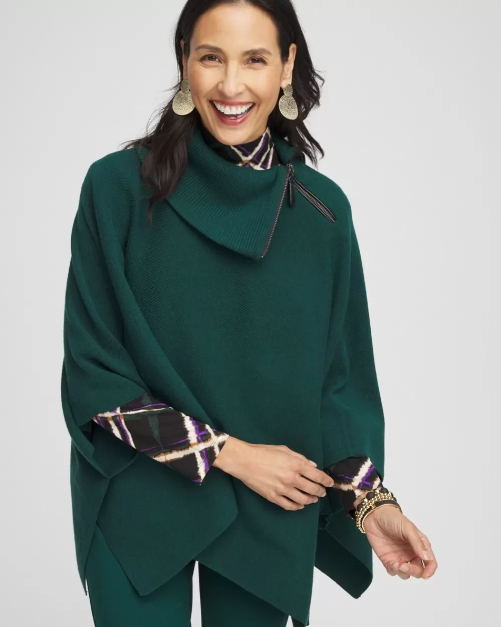 Cheap Split Neck Sweater Poncho Tops | Ponchos & Ruanas