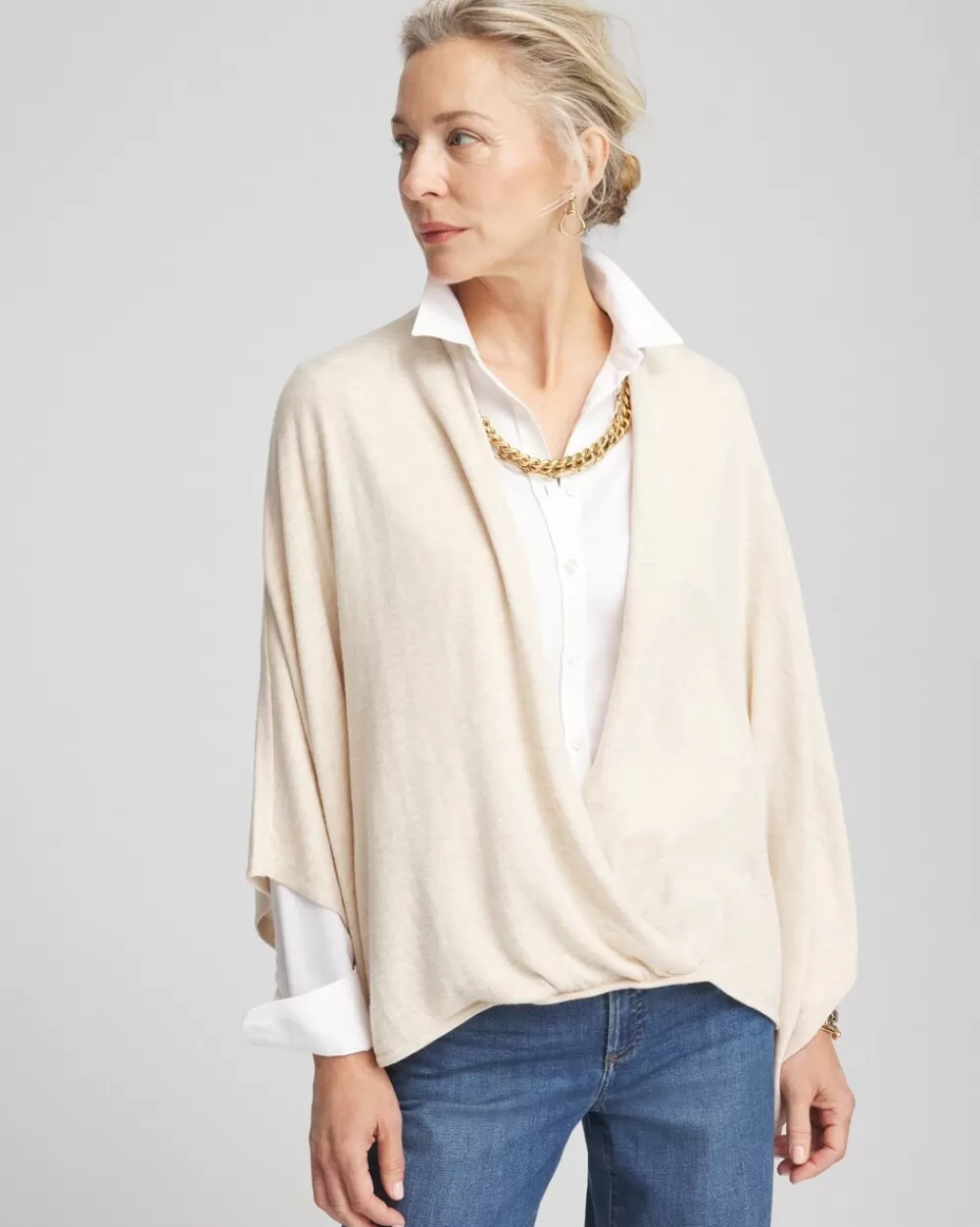 Store Surplice Sweater Poncho Tops | Ponchos & Ruanas